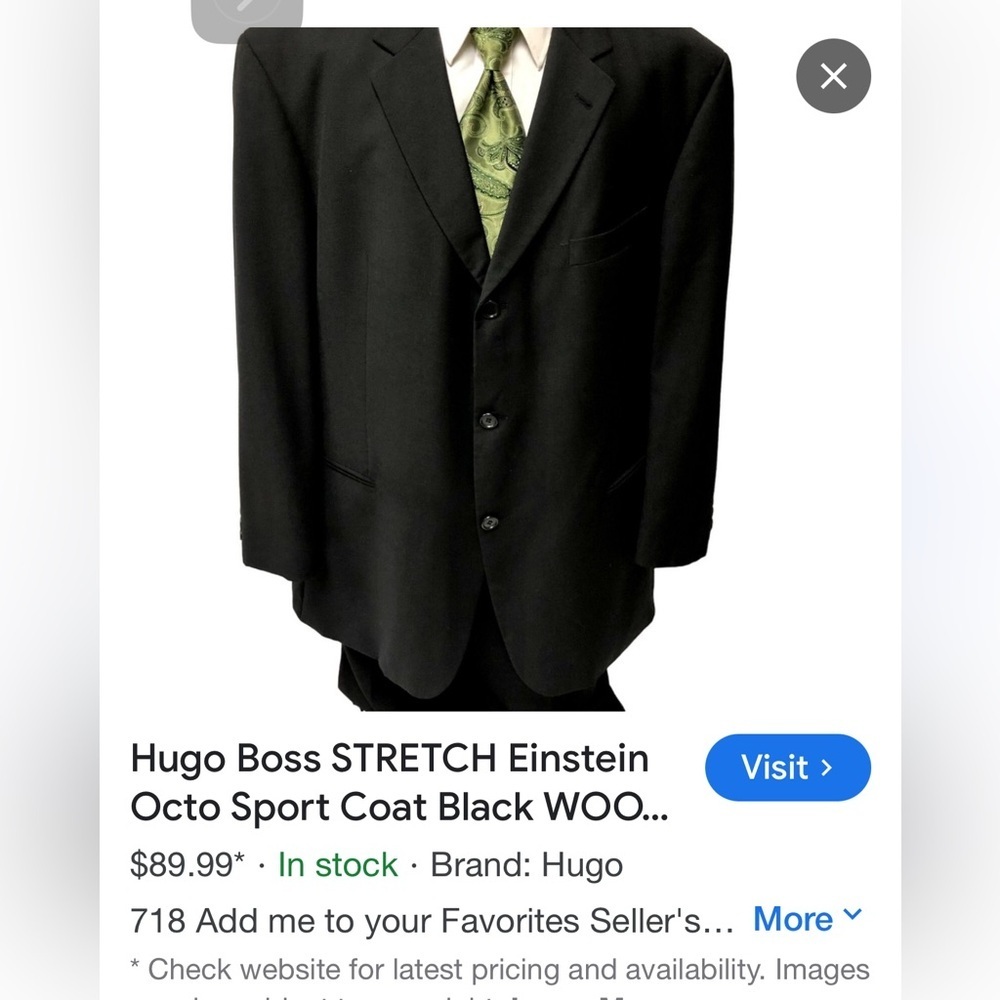Hugo Boss Black Sport Coat Blazer listed in other platforms for $107.00☑️ - Picture 12 of 12